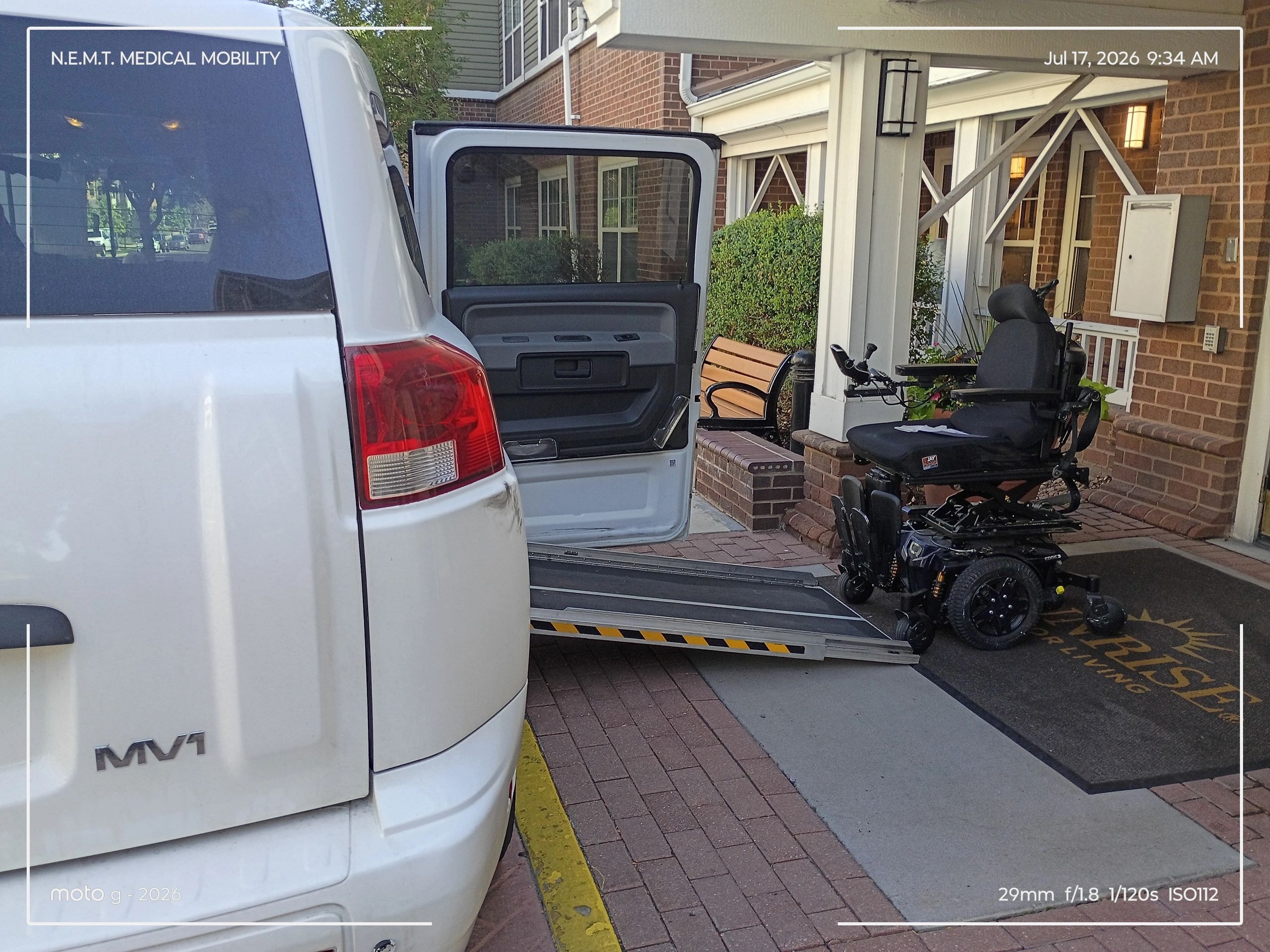 NEMT medical mobility van with wheelchair ramp