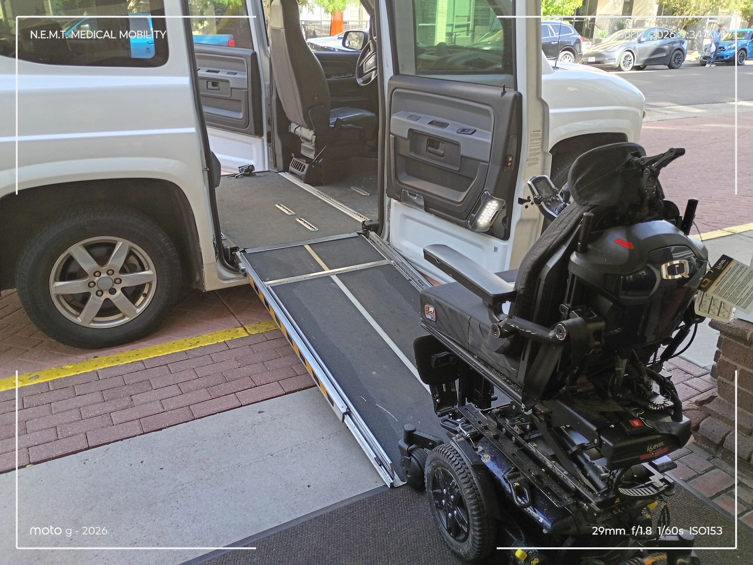 NEMT medical mobility van wheelchair ramp loading